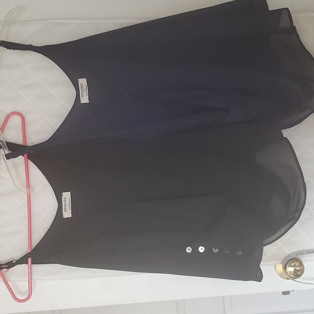 2 piece bundle chiffon like dressy tank top .NWOT